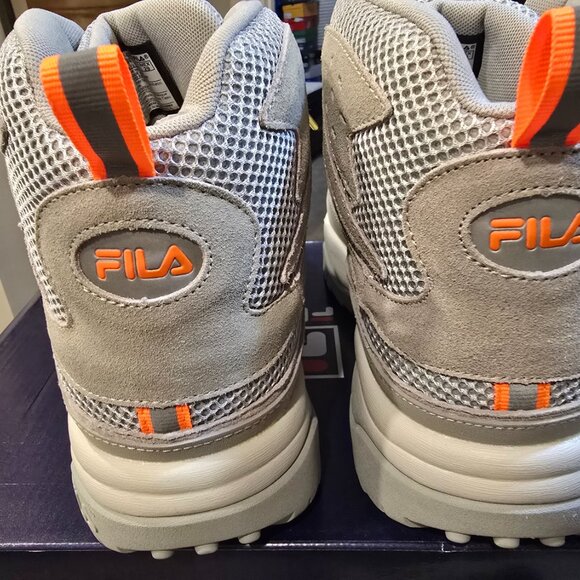 Fila Ranger Boot Mid-Top Suede Shoes Gray / Orange 1BM01277-082 Mens Size 11 NEW - Picture 6 of 9